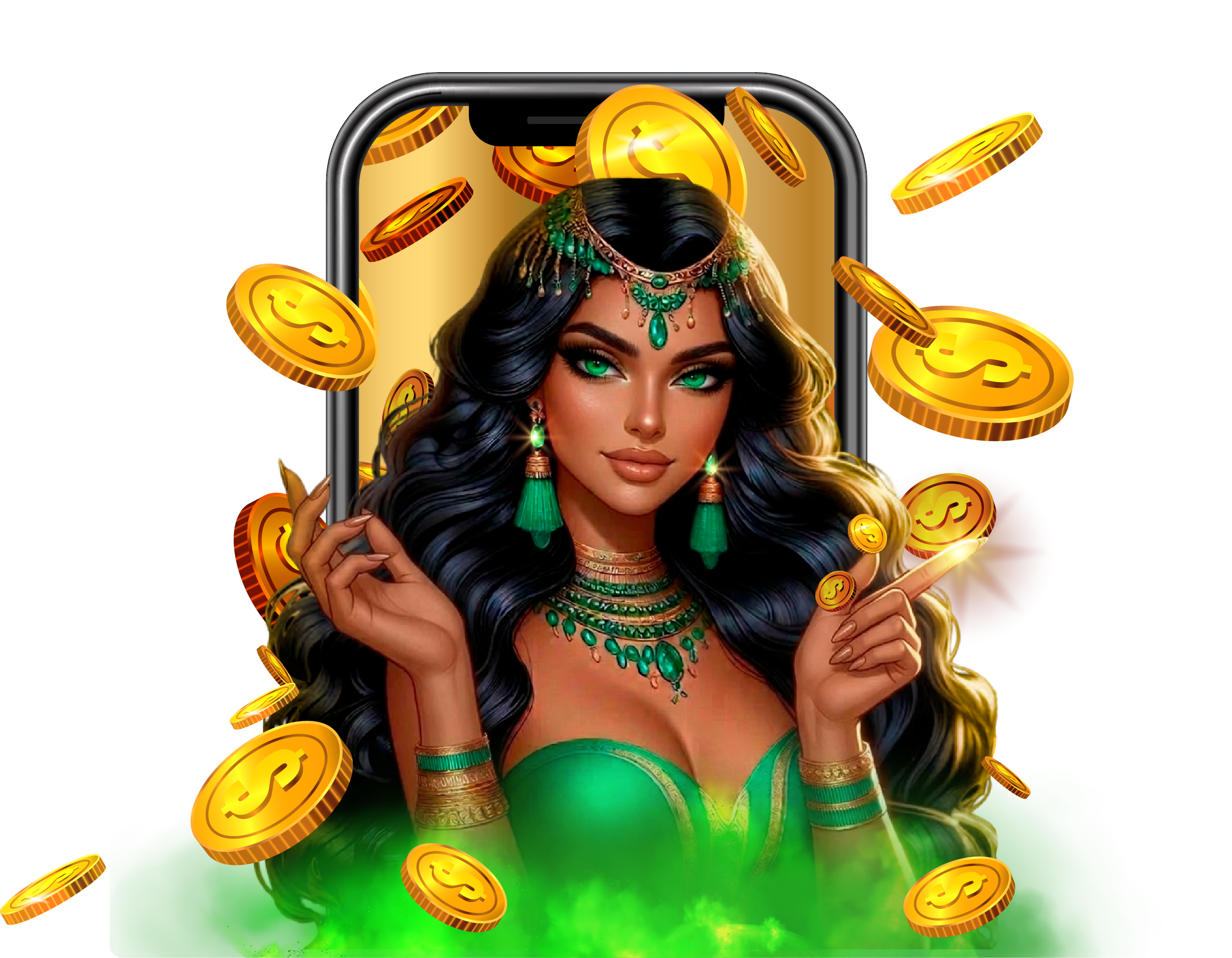 Ilustración de la diosa de la suerte